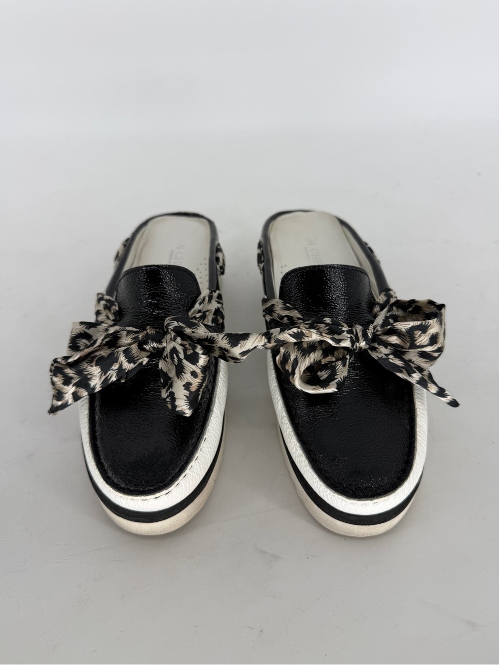 DI Chenzo Patent Leather Mules Bow Sneaker Shoes Size 38